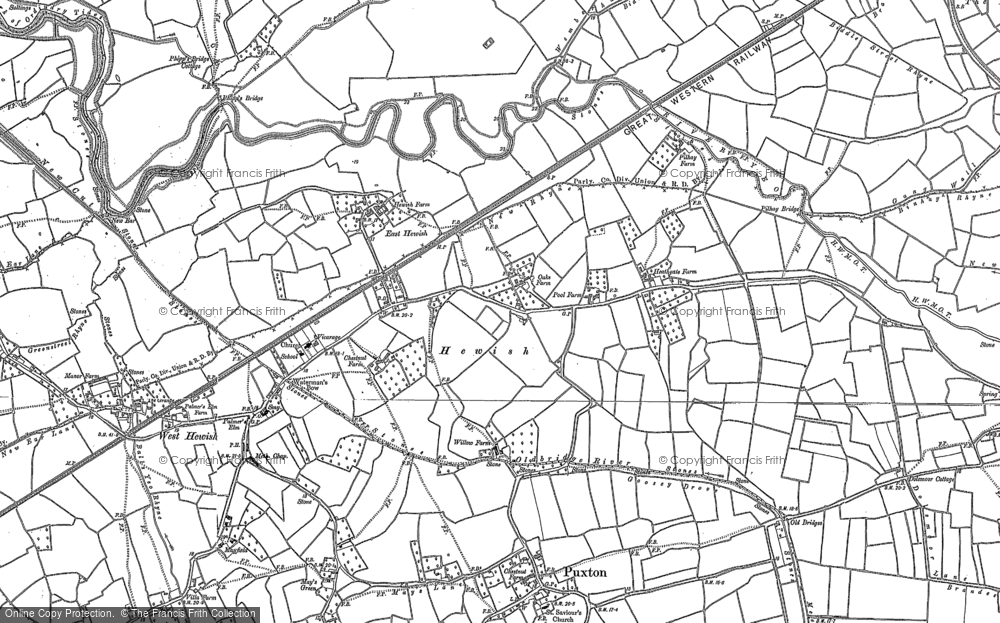 Old Map of Historic Map covering Puxton in 1902