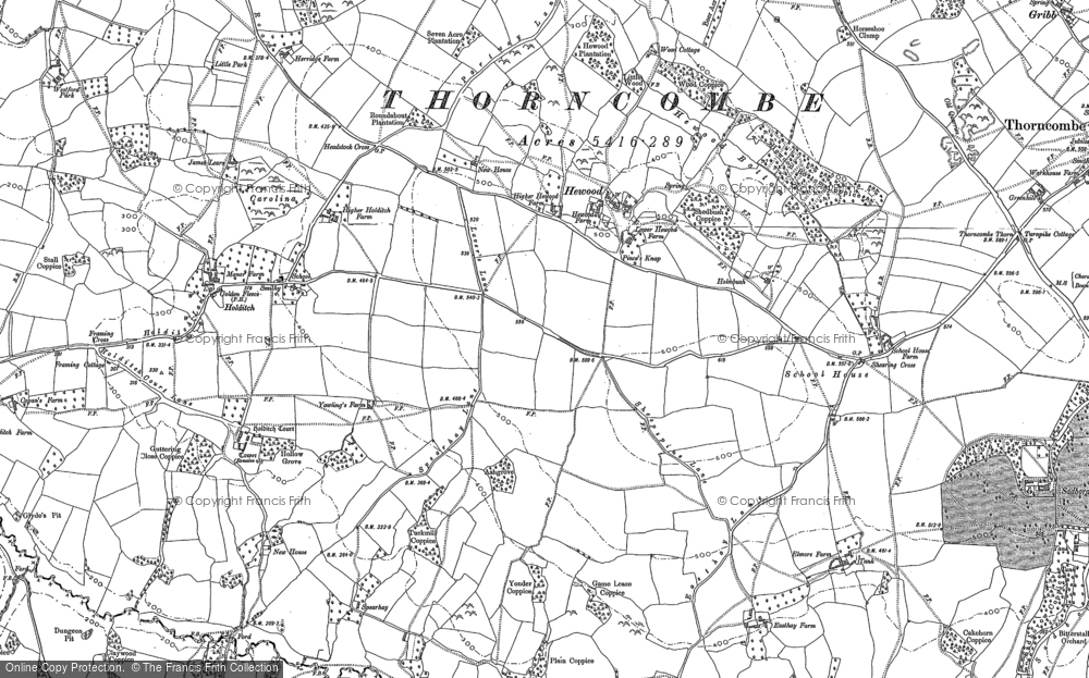Old Map of Hewood, 1887 - 1901 in 1887