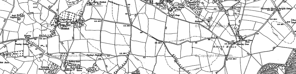 Old map of Hewood in 1887