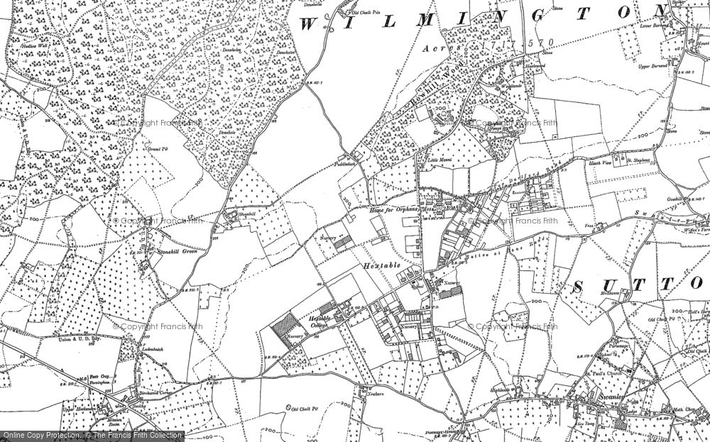 Old Map of Historic Map covering Puddledock in 1895