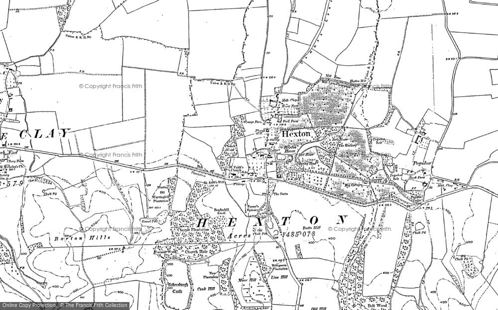 Old Map of Historic Map covering Barton Hills in 1899