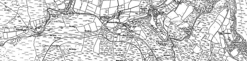 Old map of Aune in 1884