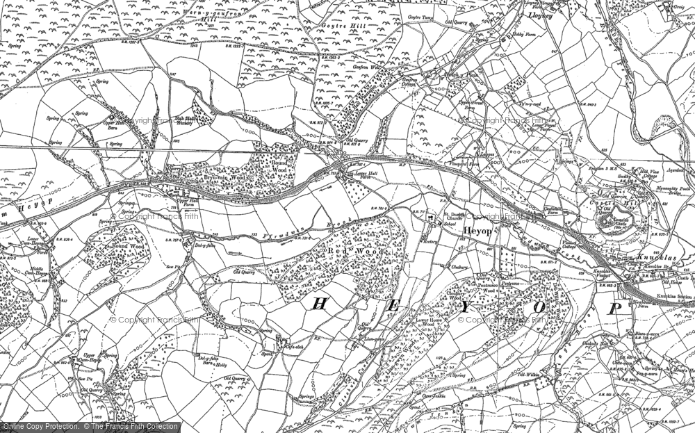 Old Map of Heyope, 1887 - 1902 in 1887