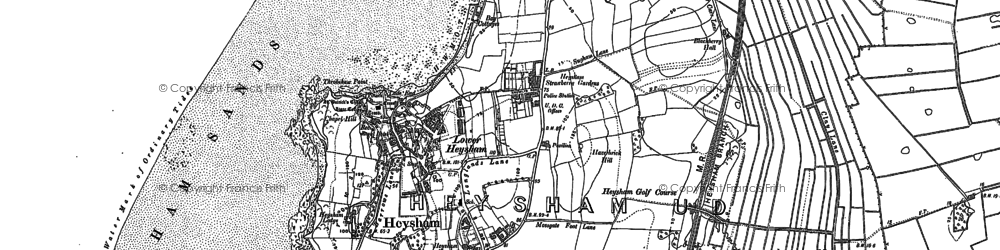 Old map of Heysham in 1910