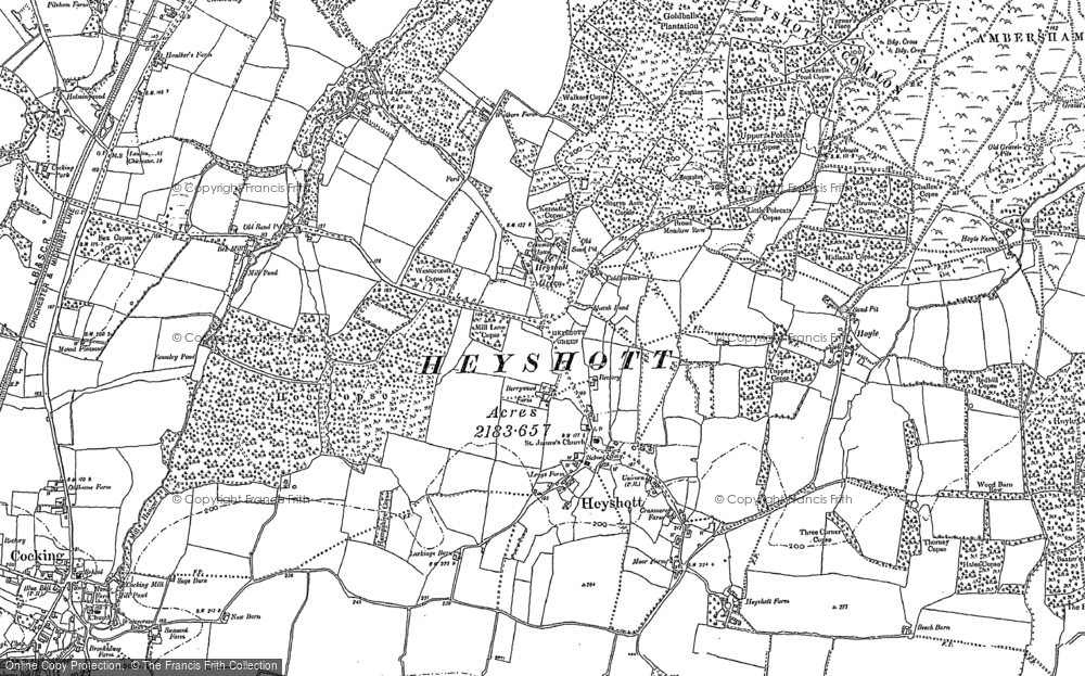 Old Map of Heyshott, 1896 in 1896