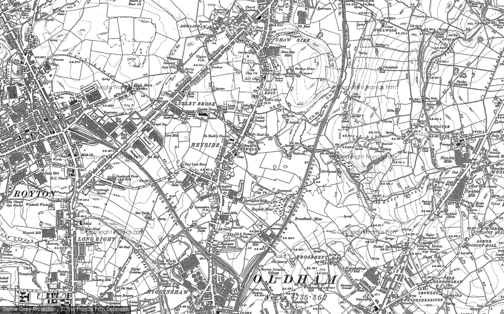 Old Map of Heyside, 1891 - 1907 in 1891