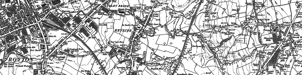 Old map of Luzley Brook in 1891
