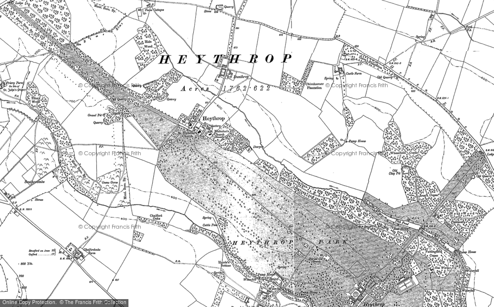 Old Map of Heythrop, 1898 in 1898