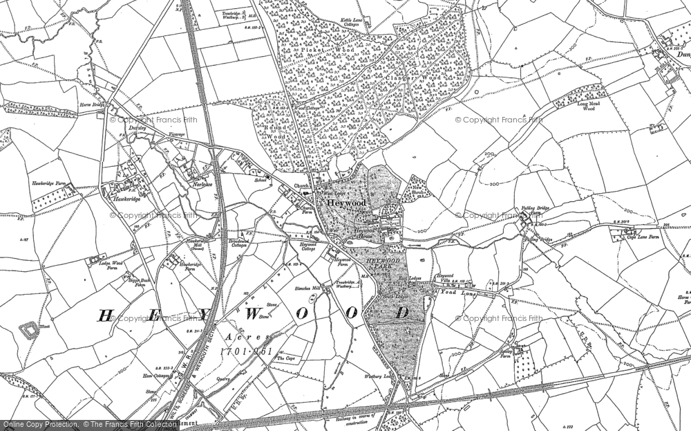 Old Map of Historic Map covering Clanger Wood in 1899