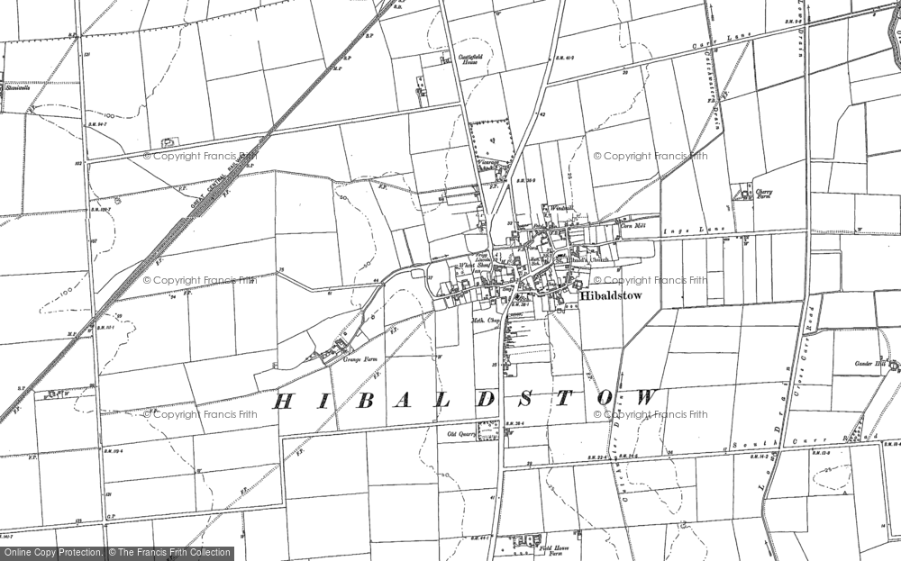 Old Map of Hibaldstow, 1885 - 1886 in 1885