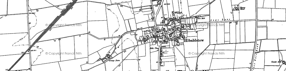 Old map of Hibaldstow in 1885