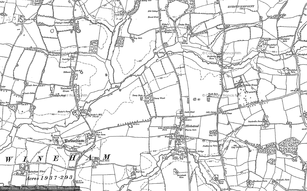Old Map of Hickstead, 1896 in 1896