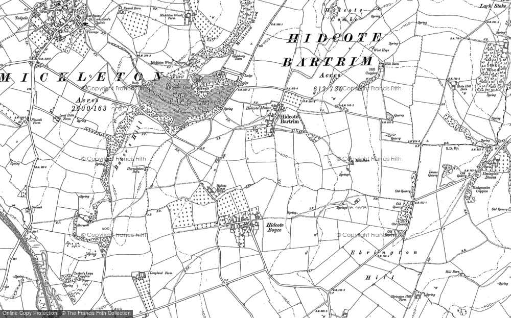 Old Map of Hidcote Bartrim, 1900 in 1900