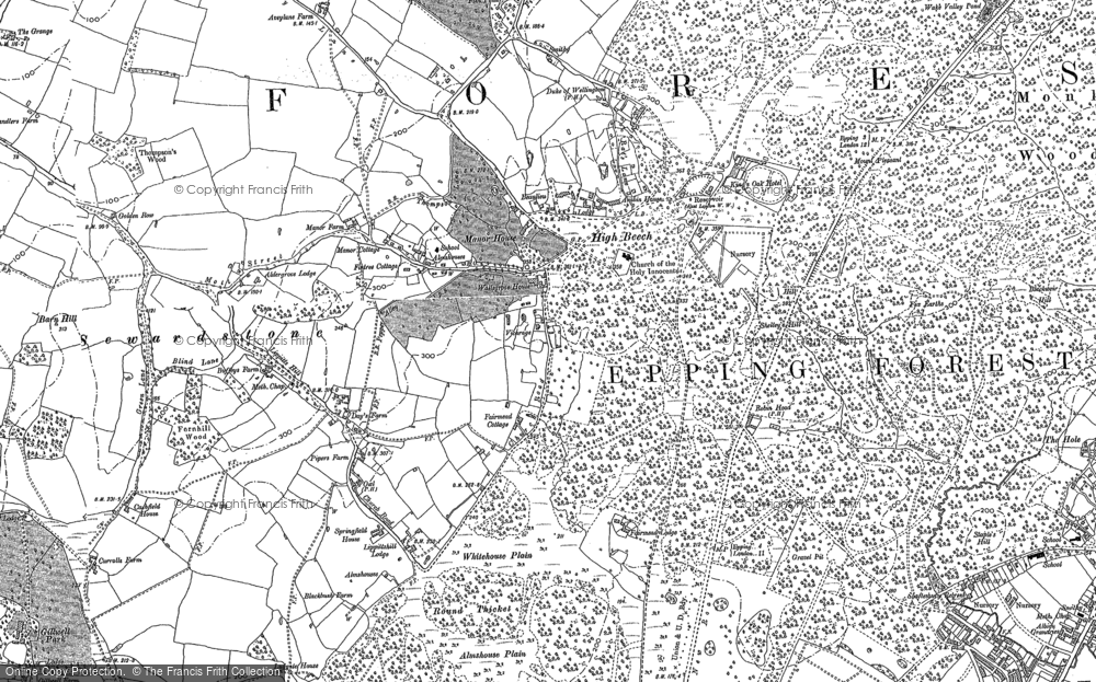 Old Map of Historic Map covering Wood Green in 1895