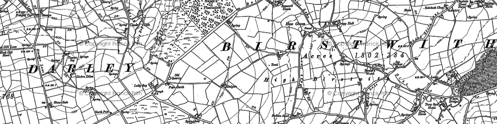 Old map of High Birstwith in 1907