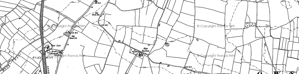 Old map of High Burnham in 1885