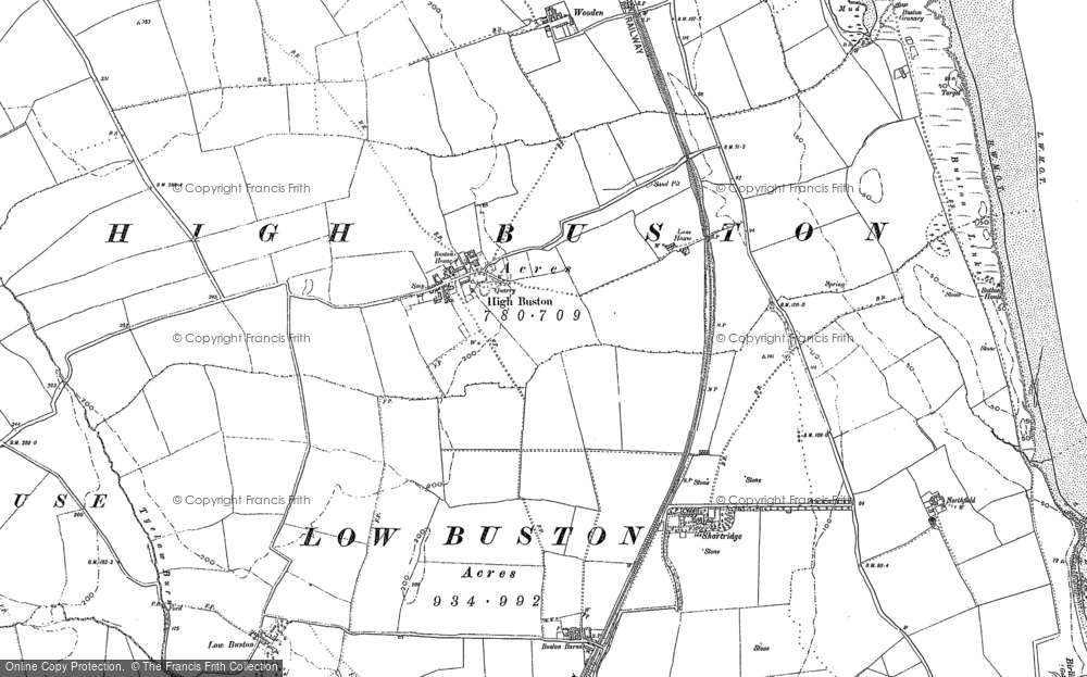 Old Map of High Buston, 1896 - 1898 in 1896
