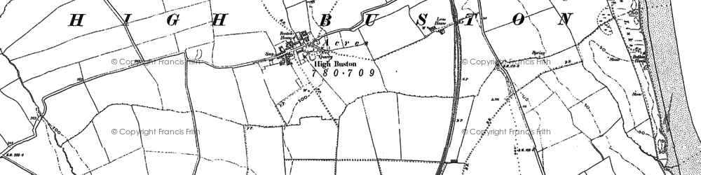 Old map of High Buston in 1896