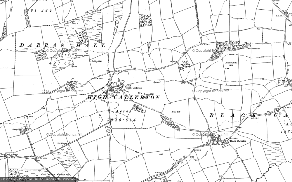 Old Map of High Callerton, 1894 - 1895 in 1894