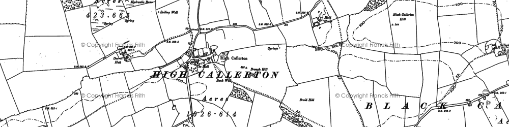 Old map of High Callerton in 1894
