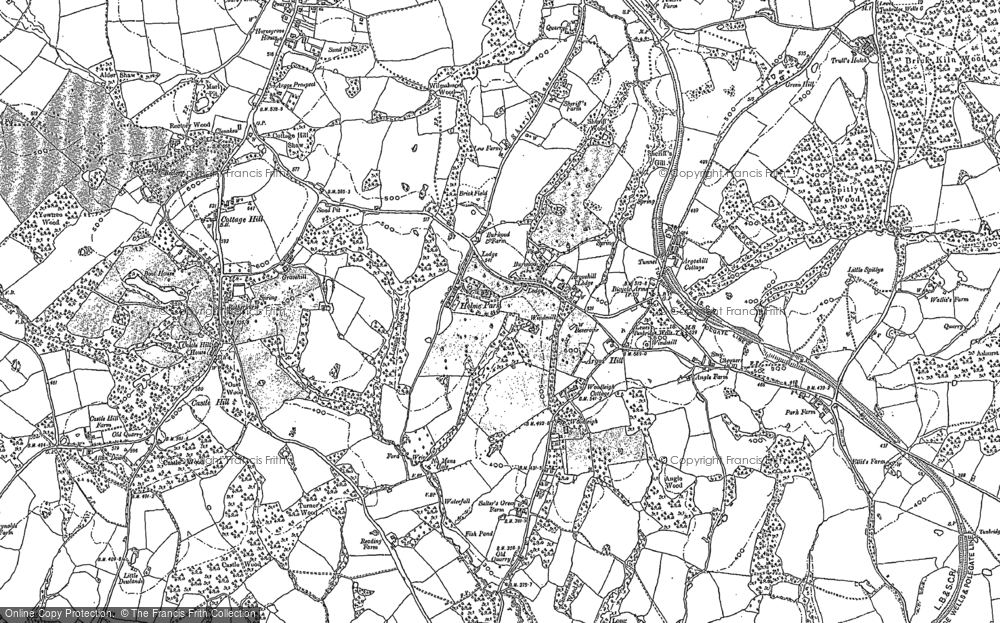 Old Map of Historic Map covering Argos Hill in 1897