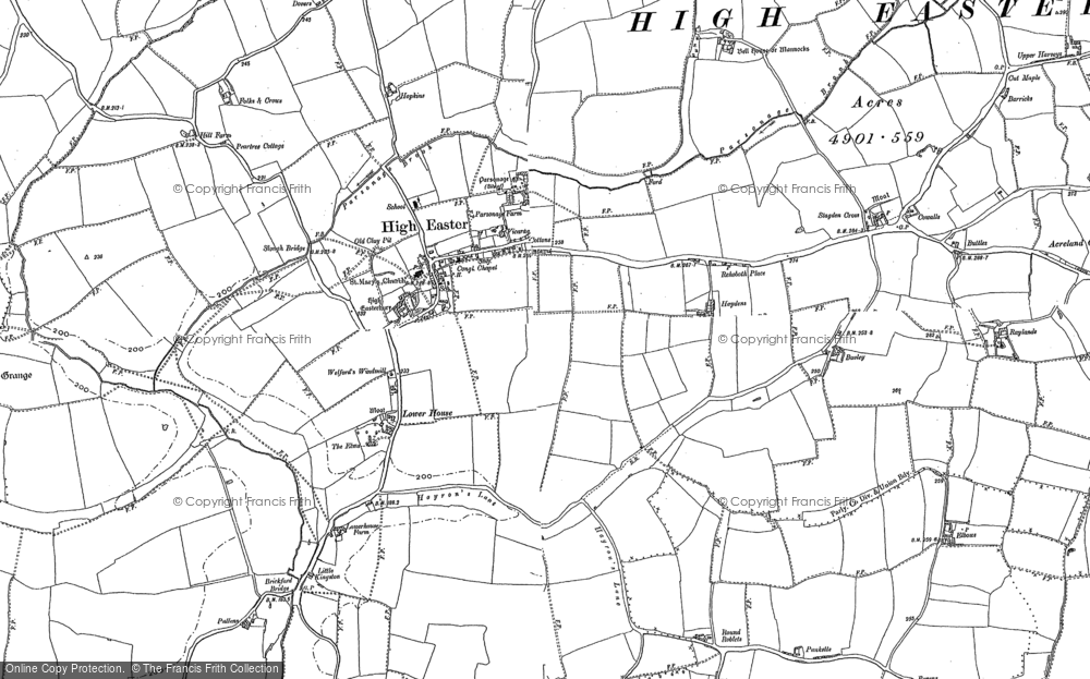Old Map of Historic Map covering Bushbarns in 1895