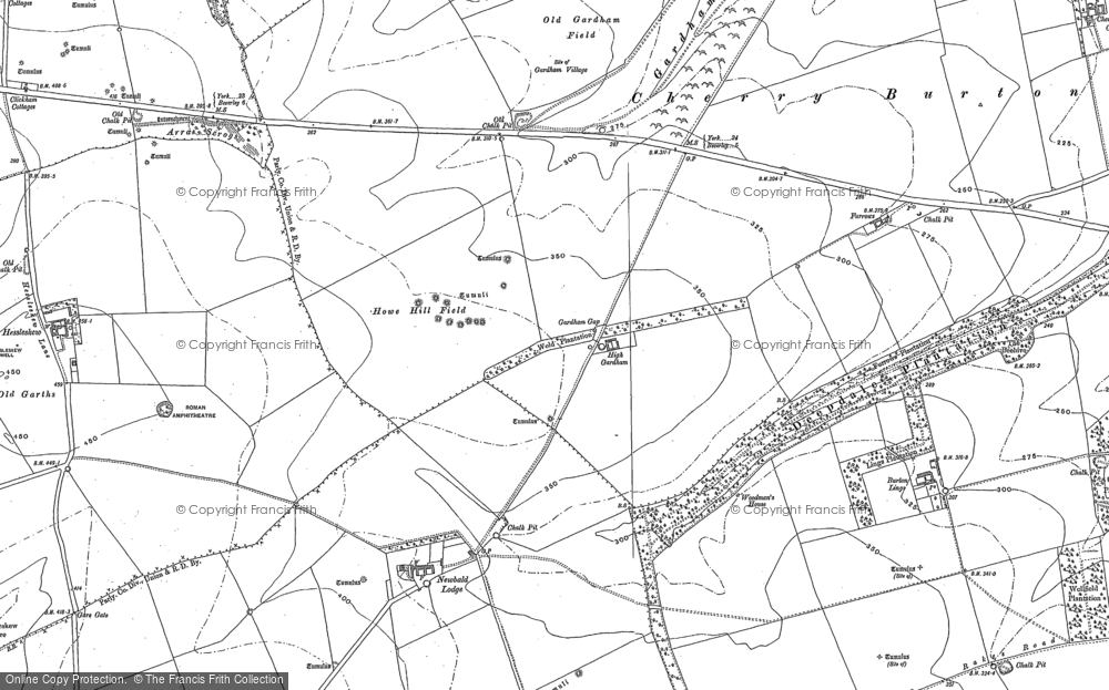 Old Map of Historic Map covering Arras Wold in 1889