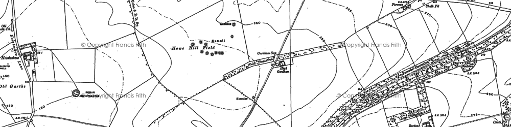 Old map of Arras Wold in 1889
