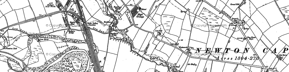 Old map of Beechburn Beck in 1896