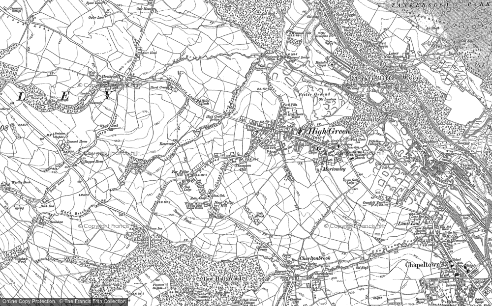 Old Map of Historic Map covering Potter Hill in 1891
