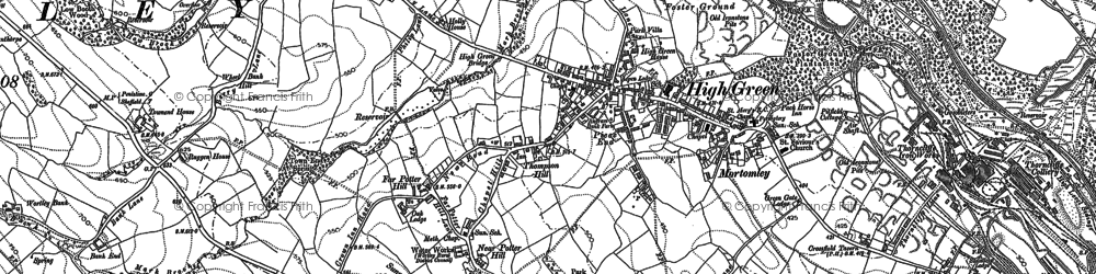 Old map of High Green in 1891