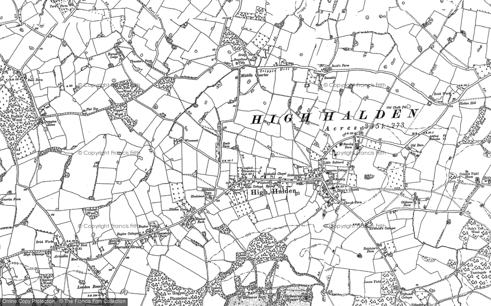 Old Map of Historic Map covering Boldshaves in 1896