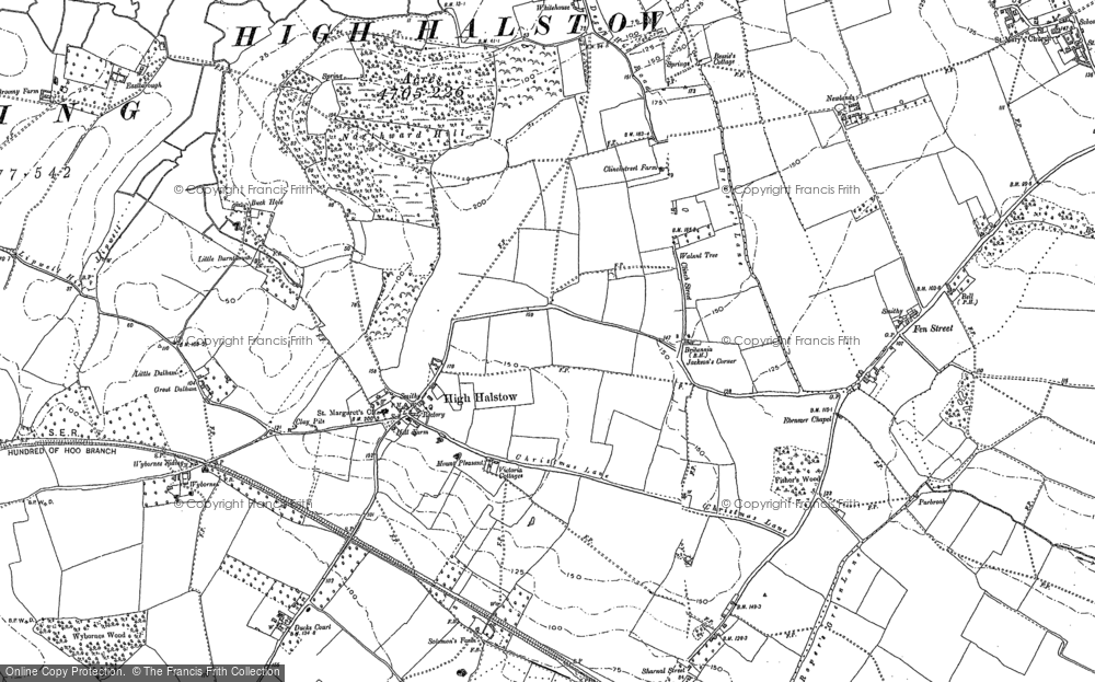 Old Map of Historic Map covering Sharnal Street in 1895