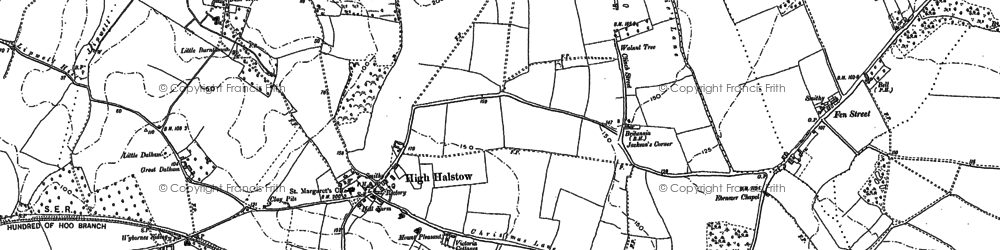 Old map of High Halstow in 1895