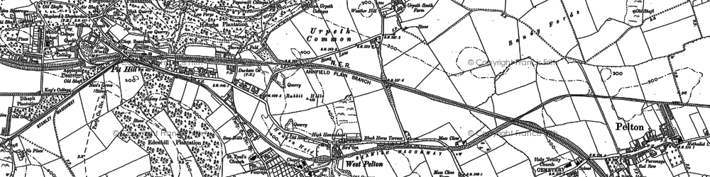 Old map of High Urpeth in 1895