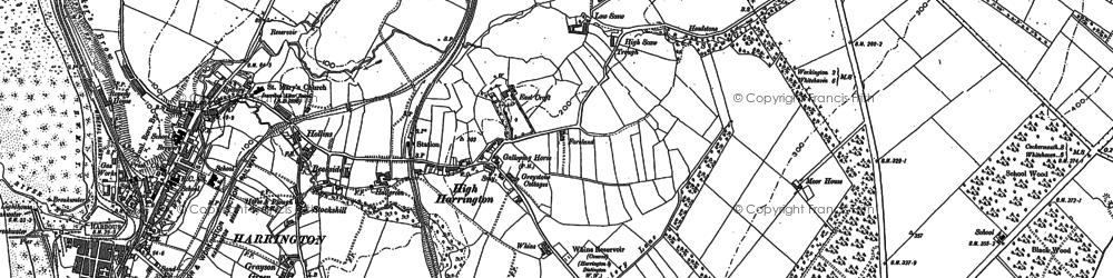 Old map of High Harrington in 1923