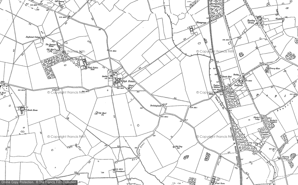 Old Map of High Hatton, 1880 in 1880