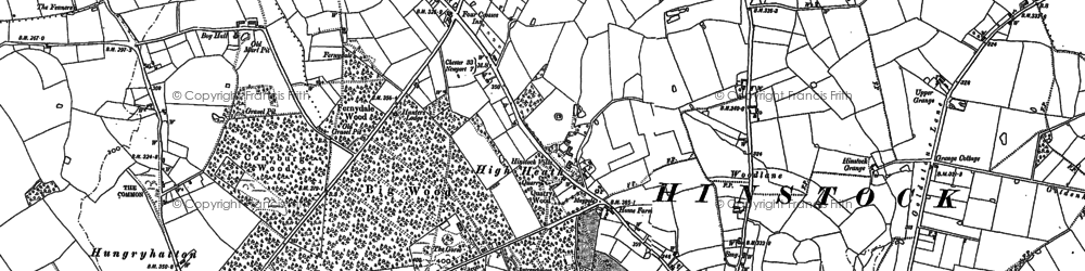 Old map of High Heath in 1880