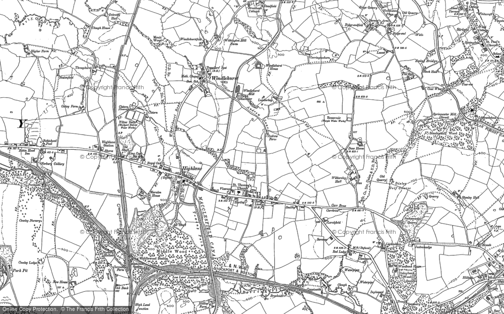 Old Map of High Lane, 1907 in 1907