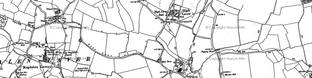 Old map of High Laver in 1895