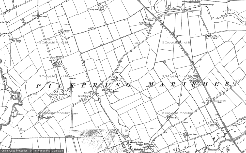 Old Map of Historic Map covering Bellafax Grange in 1880