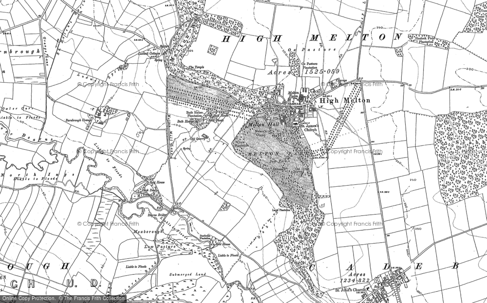Old Map of Historic Map covering Barnburgh Grange in 1890