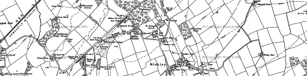 Old map of High Mickley in 1895