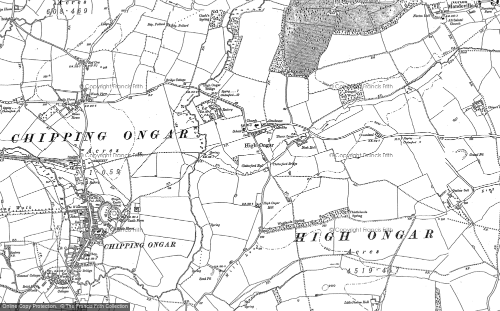 Old Map of High Ongar, 1895 in 1895