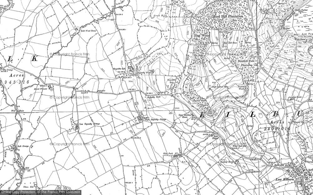 Old Map of High Osgoodby Grange, 1891 - 1892 in 1891