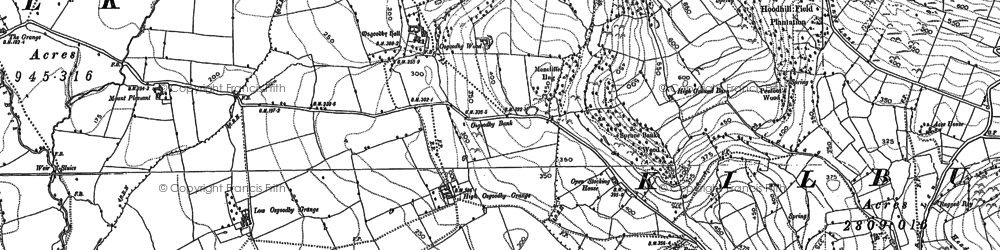 Old map of High Osgoodby Grange in 1891