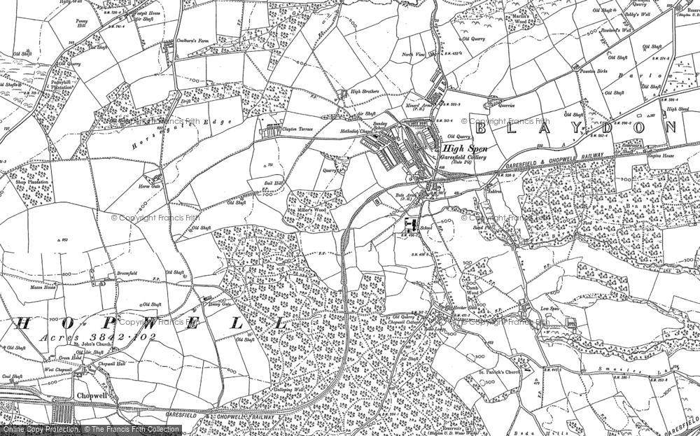Old Map of High Spen, 1915 in 1915