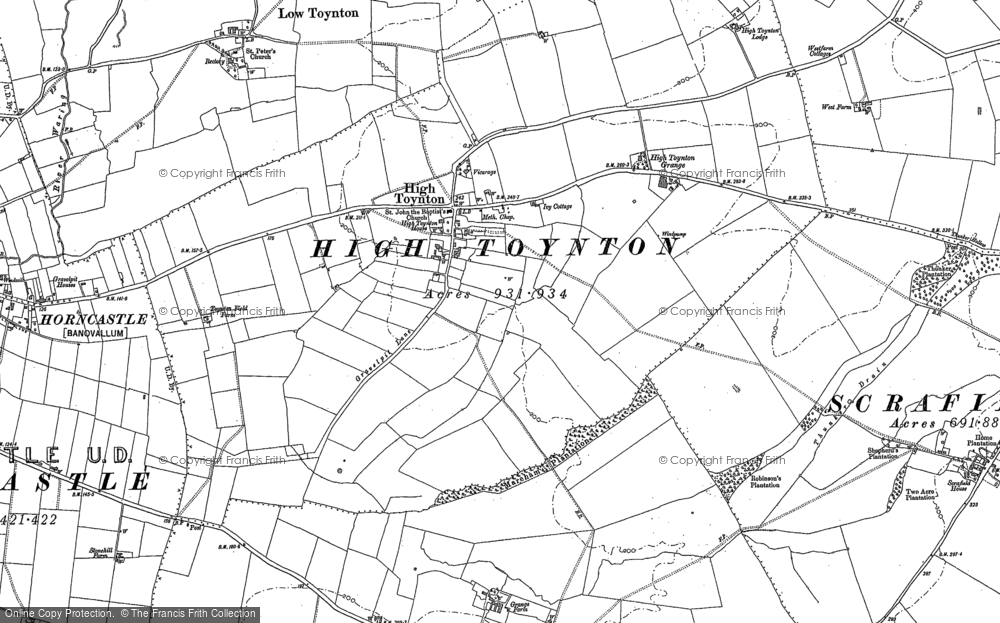 Old Map of High Toynton, 1887 in 1887