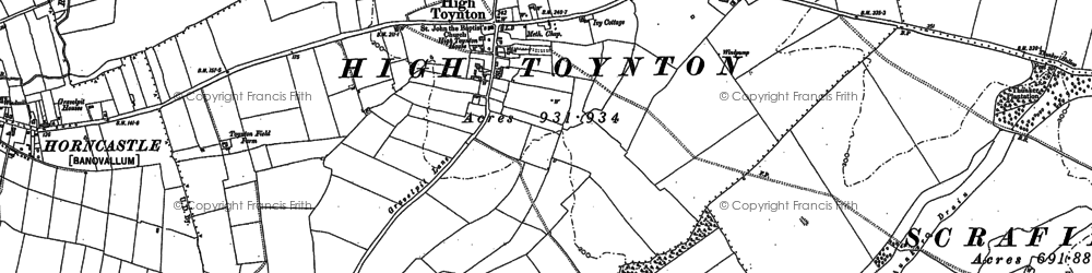 Old map of High Toynton in 1887