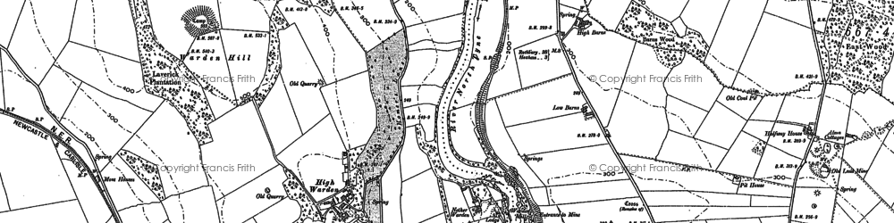 Old map of High Warden in 1895